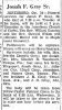 OBITUARY Jonah French Gray Sr 19 Oct 1955 'Kinsport News' (TN)